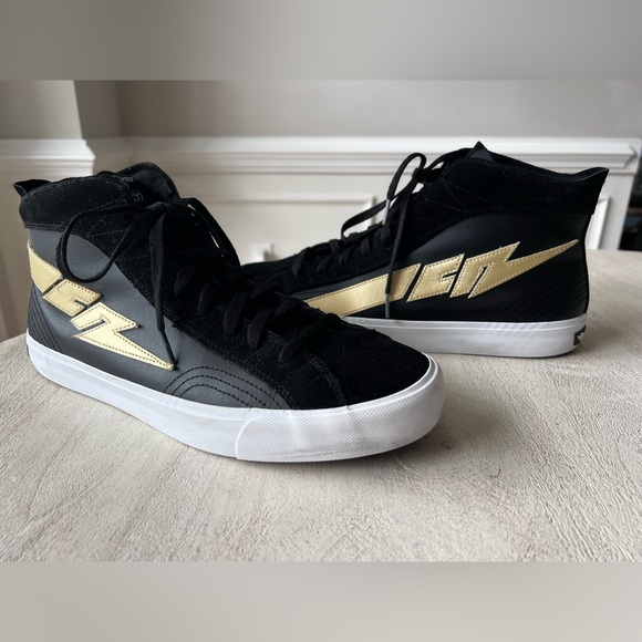❌ SOLD ❌ Creative Recreation Zeus Black & Gold Hi Leather Sneakers - Size 12 - Picture 1 of 12